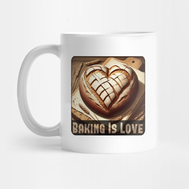 Baking Is Love, heart-shaped bread by Markaneu